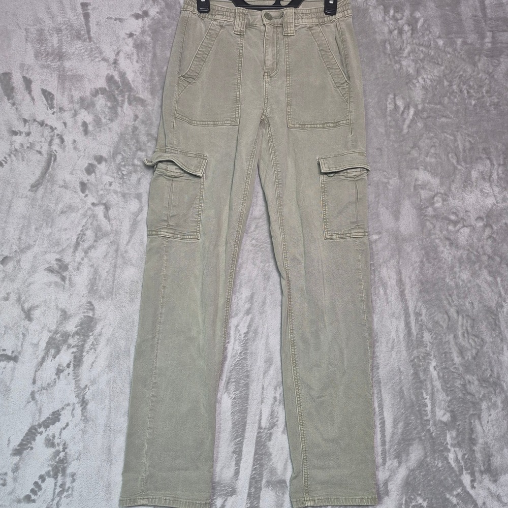American Eagle Olive Green Cargo Pants Stretch Straight Leg Utility Size 0
